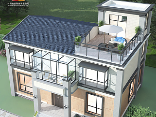 网红农村二层别墅带阳台设计图纸，简单新款楼房设计图下载