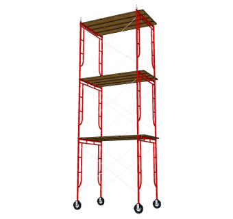 工地移动架台草图大师模型，脚手架SU模型下载