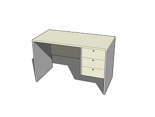   现代 简约办公桌草图大师模型，办公桌sketchup模型下载