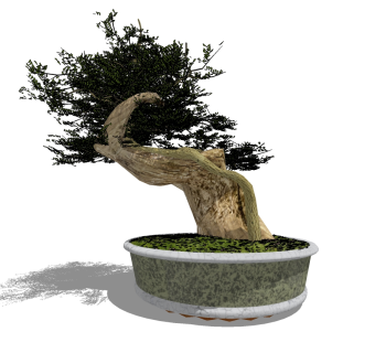 中式花盆花钵草图大师模型下载、花盆花钵su模型下载