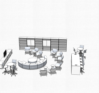 会议台草图大师模型，会议台sketchup模型，会议台su素材下载