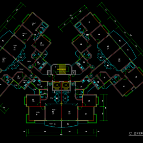 高层住宅户型CAD施工图，户型CAD图纸下载