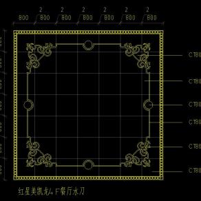 大理石水刀拼花图案欧式花纹地拼CAD图库CAD图纸