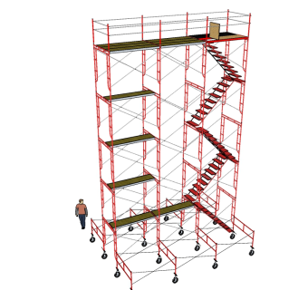 钢管脚手架草图大师模型，脚手架SU模型下载