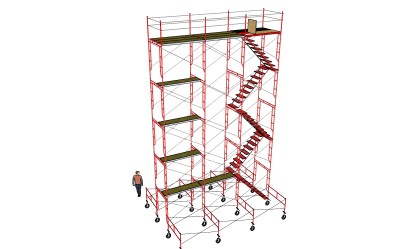 钢管脚手架草图大师模型，脚手架SU模型下载