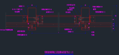 某玉器城展厅幕墙工程建筑施工图，展厅幕墙CAD建筑图纸下载