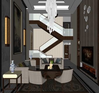 46新中式复式客厅.zip