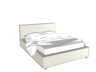 <em>现代双人</em>床免费su模型，<em>双人</em>床sketchup模型下载