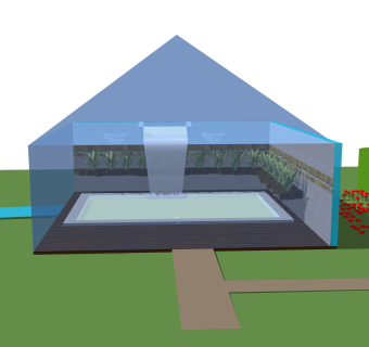 现代玻璃房SU模型，玻璃房SKB文件下载