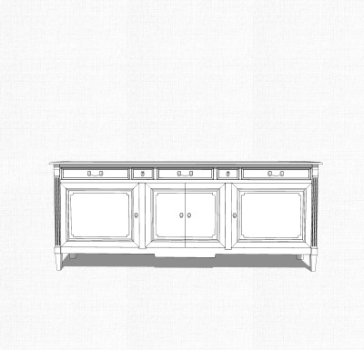 现代简约电视柜草图大师模型，电视柜SKP模型下载
