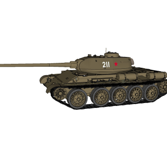 苏联T-44中型坦克草图大师模型，sketchup模型下载