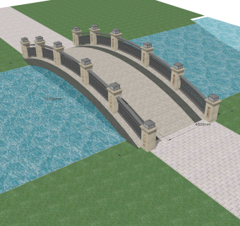 拱桥草图大师模型下载，sketchup拱桥模型分享