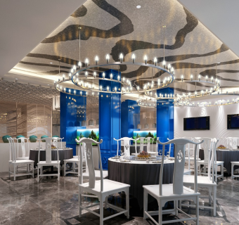 中式餐厅全套CAD施工图，餐厅CAD建筑工程图纸下载