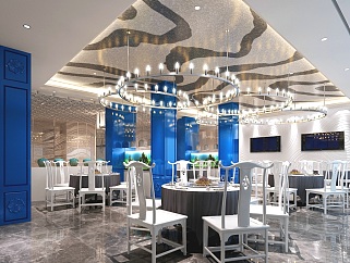 中式餐厅全套CAD施工图，餐厅CAD建筑工程图纸下载