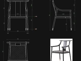 新中式椅子施工圖CAD圖紙