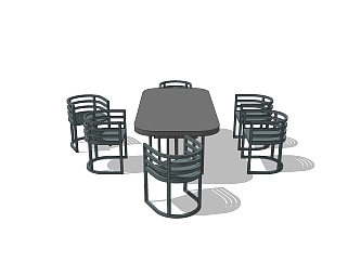 工业风<em>餐桌</em>椅免费su模型，工业风<em>餐桌</em>椅skp模型下载