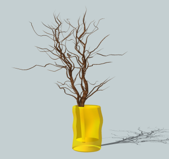 花瓶摆件草图大师模型，花瓶摆件sketchup模型下载