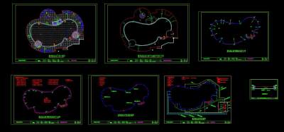 游泳池水上乐园施工图CAD图纸