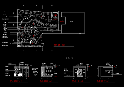 优雅型咖啡厅设计CAD图纸，咖啡厅CAD建筑图纸下载