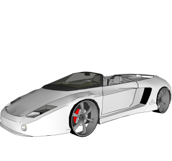 现代跑车免费su模型，现代跑车skp模型，草图大师模型素材下载
