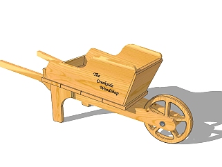 现代独轮车草图大师模型，独轮车sketchup模型