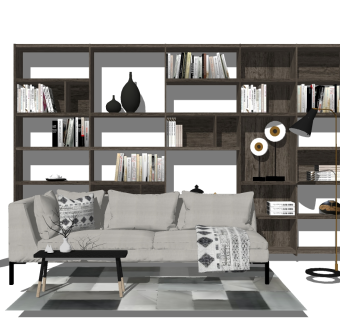 现代简约布艺沙发草图大师模型，沙发sketchup模型下载