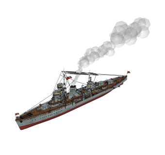 现代日本Kagero阳炎号驱逐舰草图大师模型，驱逐舰sketchup模型下载