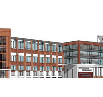 现代办公楼草图大师模型，办公楼sketchup模型免费下载