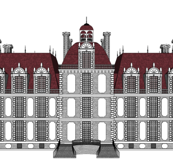 欧式酒店草图大师模型下载、欧式酒店su模型下载