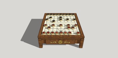 中式象棋组合草图大师模型，象棋sketchup模型下载