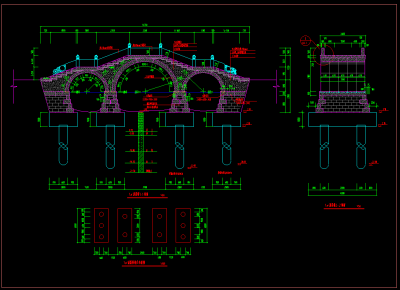 古桥cad施工图，观景桥cad图纸下载