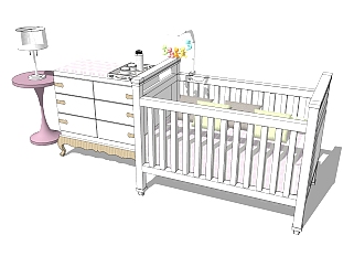 现代简约<em>婴儿</em>床草图大师模型，<em>婴儿</em>床skb文件下载
