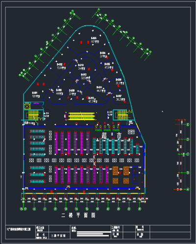 百货CAD布局图，办公空间CAD施工图纸下载