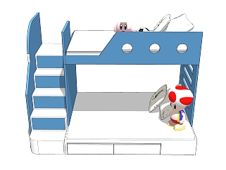 <em>现代</em>简约<em>儿童床</em>草图大师模型，<em>儿童床</em>SKP模型下载