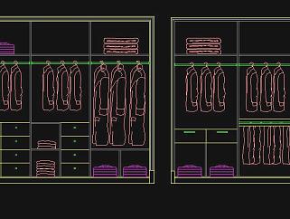 衣柜衣帽间鞋柜衣帽柜CAD施工图，衣柜鞋柜衣帽间全套图纸设计下载