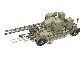 <em>瑞士</em>奥利康35MM天空卫士坦克草图大师模型，坦克SU模型...