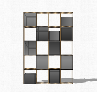 现代轻奢装饰柜单柜草图大师模型，玄关柜sketchup模型免费下载