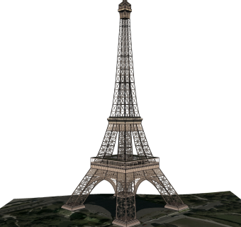 法式埃菲尔铁塔免费su模型下载、埃菲尔铁塔草图大师模型下载