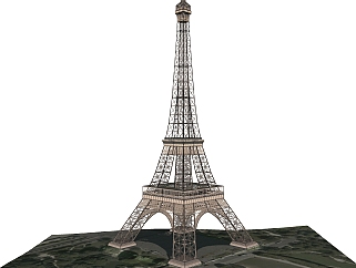 法式埃菲尔铁塔免费su模型下载、埃菲尔铁塔草图大师模型下载
