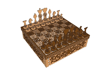 现代国际<em>象棋</em>草图大师模型，国际<em>象棋</em>skp模型下载