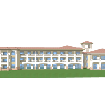 欧式办公楼外观草图大师模型，办公楼外观sketchup模型免费下载