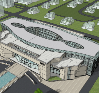 现代酒店草图大师模型，酒店sketchup模型免费下载