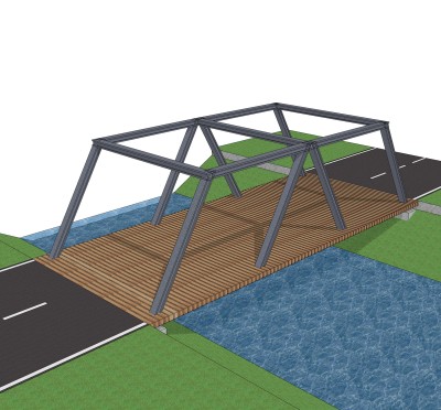 现代桥梁草图大师模型下载，sketchup桥梁su模型分享