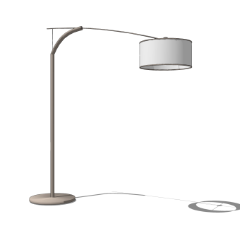 后现代落地灯草图大师模型，简约钓鱼灯效果图su模型下载