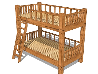 儿童高低<em>床铺</em>草图大师模型，儿童床SU模型下载