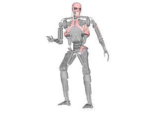 现代终结者液态机器人游戏角色草图大师模型，游戏角色sketchup模型下载