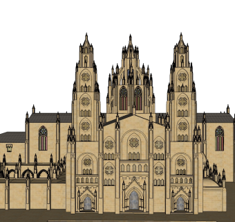 欧式古建筑教堂草图大师模型、欧式古建筑教堂su模型下载