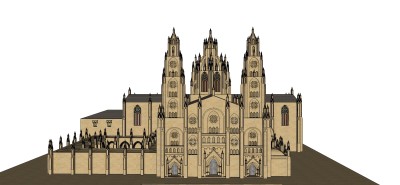 欧式古建筑教堂草图大师模型、欧式古建筑教堂su模型下载