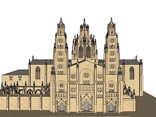 欧式古建筑教堂草图大师模型、欧式古建筑教堂su模型下载