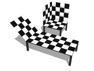现代<em>简约躺椅su模型</em>，椅子草图大师模型下载